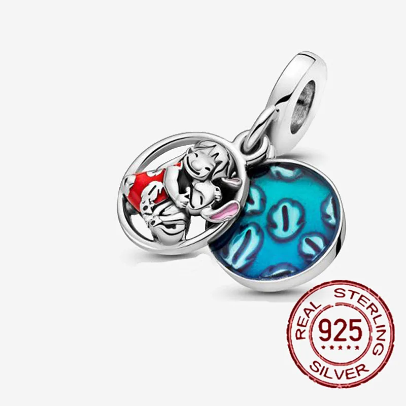 

Silver Charm 925 Sterling Silver Magical Unicorn Double Dangle Charm Beads fit Pandora Bracelet Original Silver 925 Jewelry Gift
