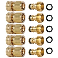 garden hose quick connectors solid brass 34 inch ght thread easy connect fittings no leak water hose male female value 5 pack