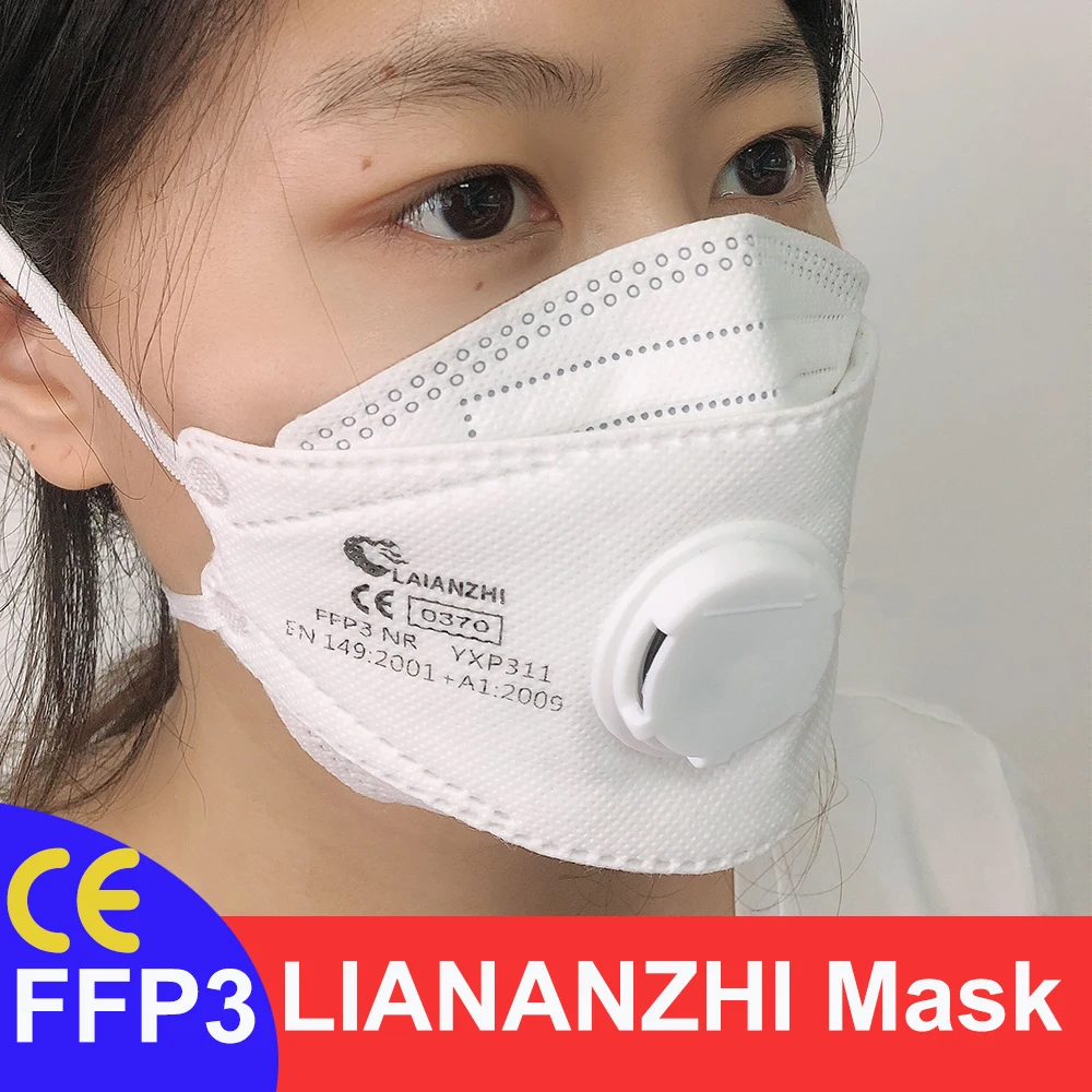 

LAIANZHI CE FFP3 Face Masks Valve Protective Disposable Virus Face Mask ffp3mask fpp3 Headwear Mouth Approved Hygienic Masks