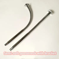 2pcs led gooseneck 28cm long hard pipe soft flexible metal holder m12m10 hose led table lamp accessory metal pipe with bracket