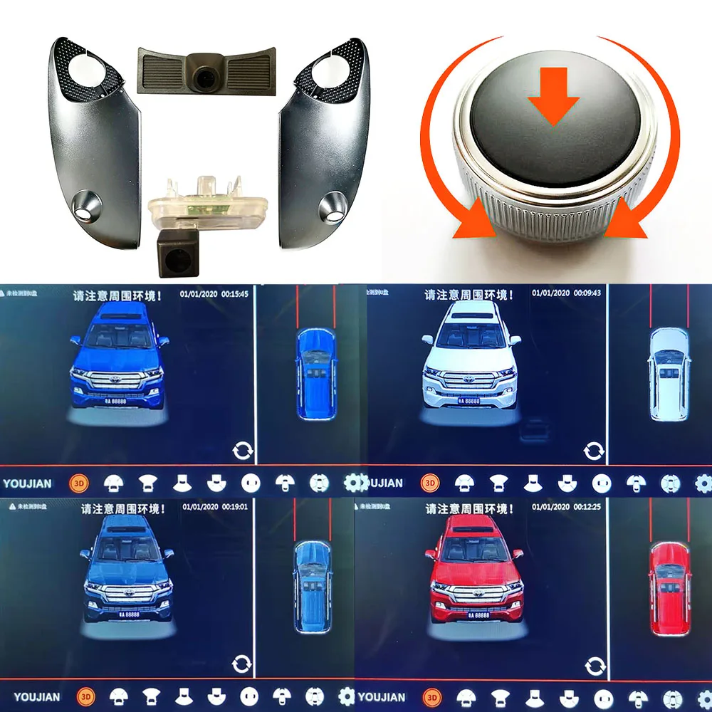 

2021 Новый 3DHD360 панорамный вид изображения туфли на высоком каблуке с вырезом «глаз вида системы для Land Cruiser Prado модель автомобиля специальный ...