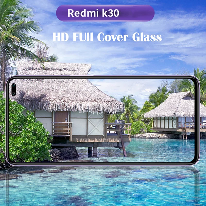 Полностью закрывающее стекло для xiaomi redmi k30 закаленное 9H премиум класса Защита