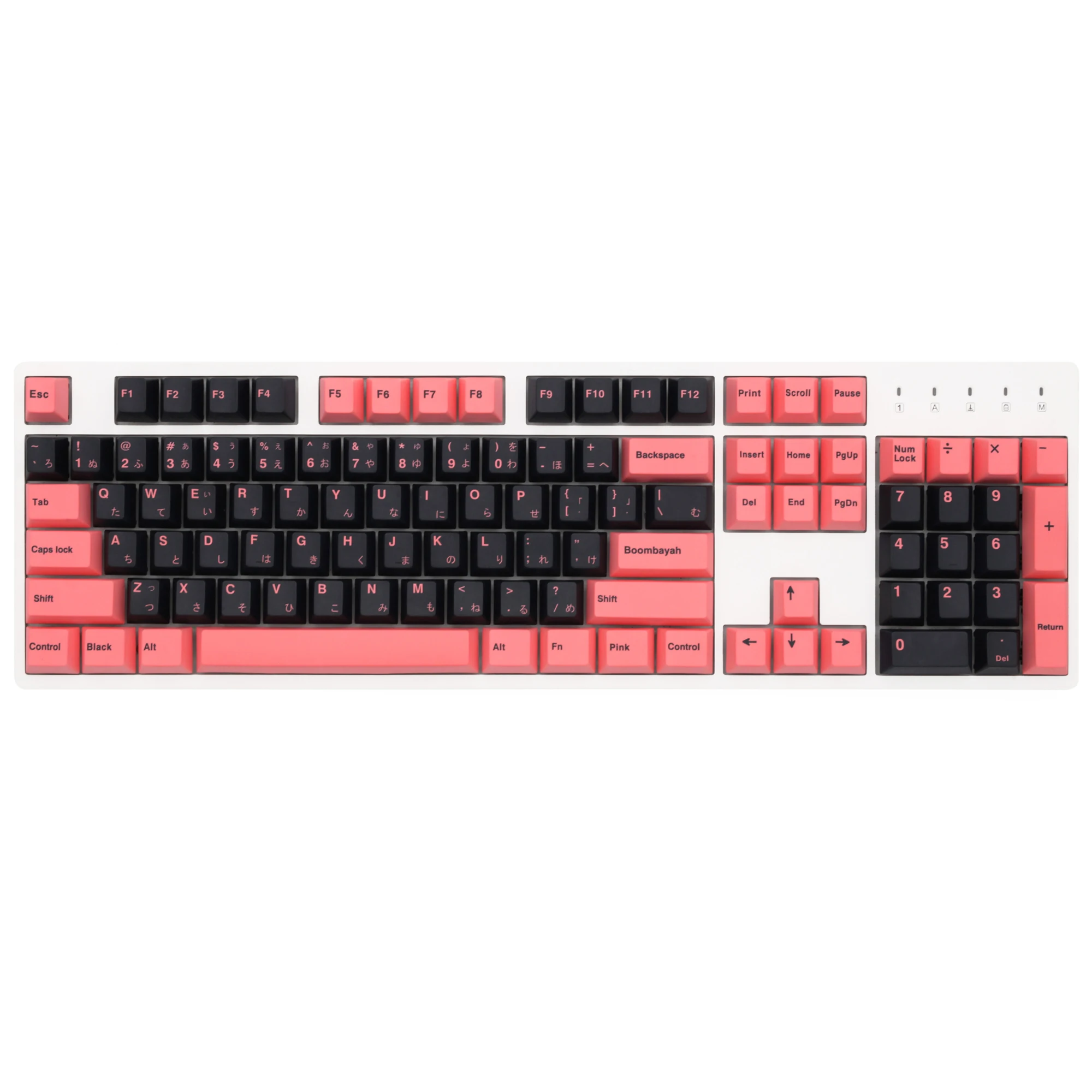 

Клавиатура OMO Black Pink Cherry profile Dye Sub Keycap, японская, японский корень для механической клавиатуры 60 87 104 tkl ansi xd64 bm60 bm68