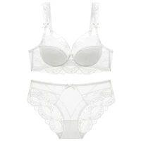 womens sexy and charming thin cotton bra womens lace rim bra gather up bra comfortable and breathable bra set wt109