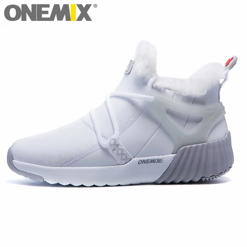 

ONEMIX Women Snow Boots Men Winter Warm Sneakers Comfortable Synthetic Fur Linning Brown Windproof Trainers