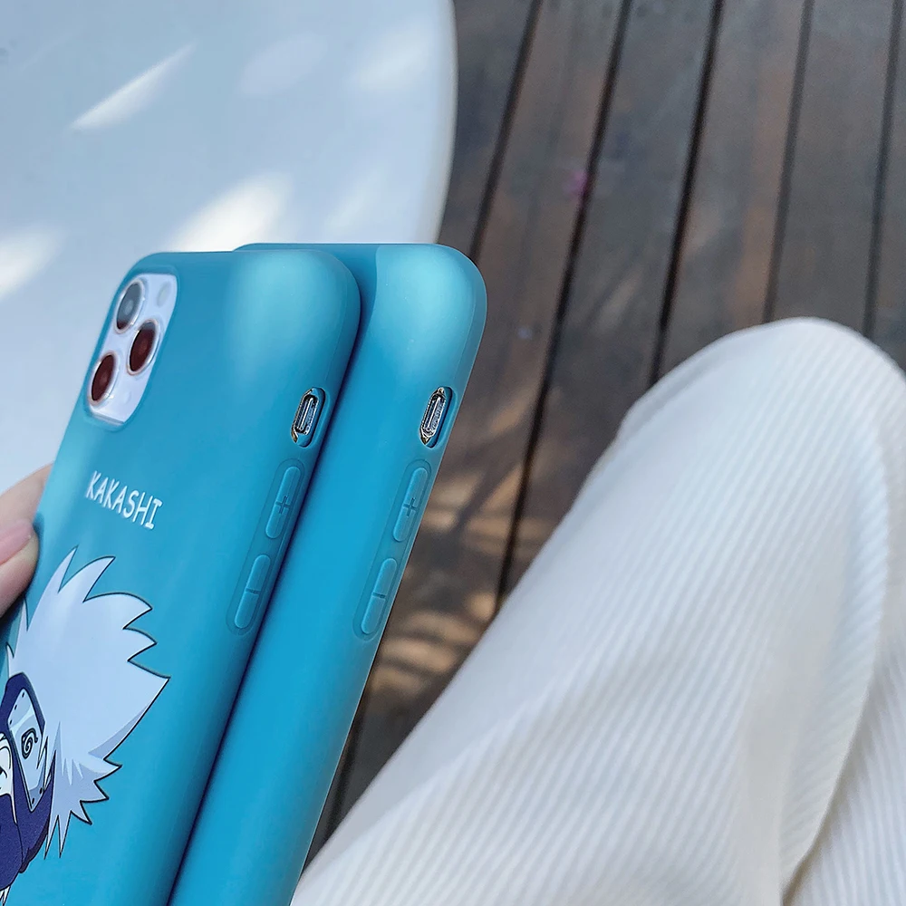 

Japanese Anime Naruto Kakashi Phone Case For iPhone 12 11 pro X XS MAX XR 8 7 6 Plus Cute Cartoon Candy Silicon Soft Cover Coque