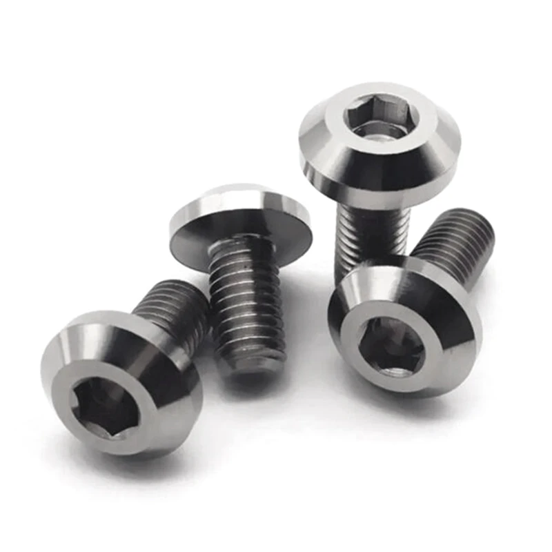 

4Pcs M6 Titanium Screw for Bike Motorcycle Disc Brake Hex Socket Fasteners Modification Screws M6X15mm