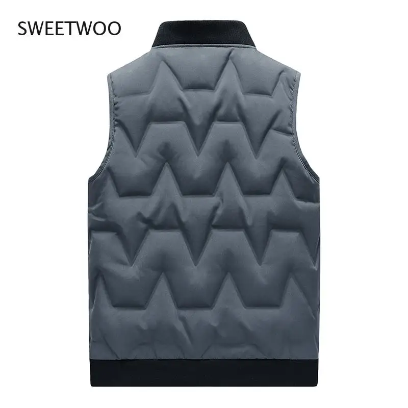 New Youth Trend Leisure Stand Collar Sports Down Vest Korean Version Winter Men'S Warm Fashion Shoulder Sleeveless Jacket