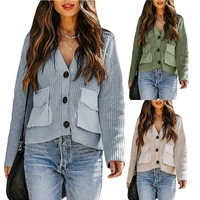 ladies knitted cardigans sweaters women long sleeve v neck korean office fashion slim tops cardigans 2021 autumn winter