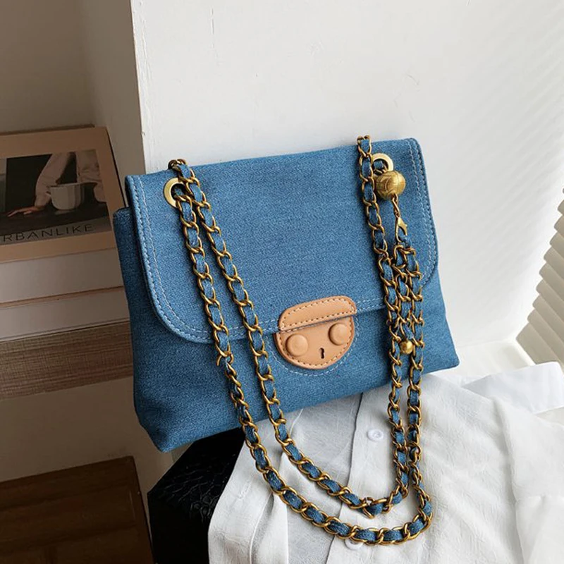 

Denim Canvas Large Tote Underarm bag 2021 Summer New High quality Women's Designer Handbag High capacity Shoulder Messenger Bag