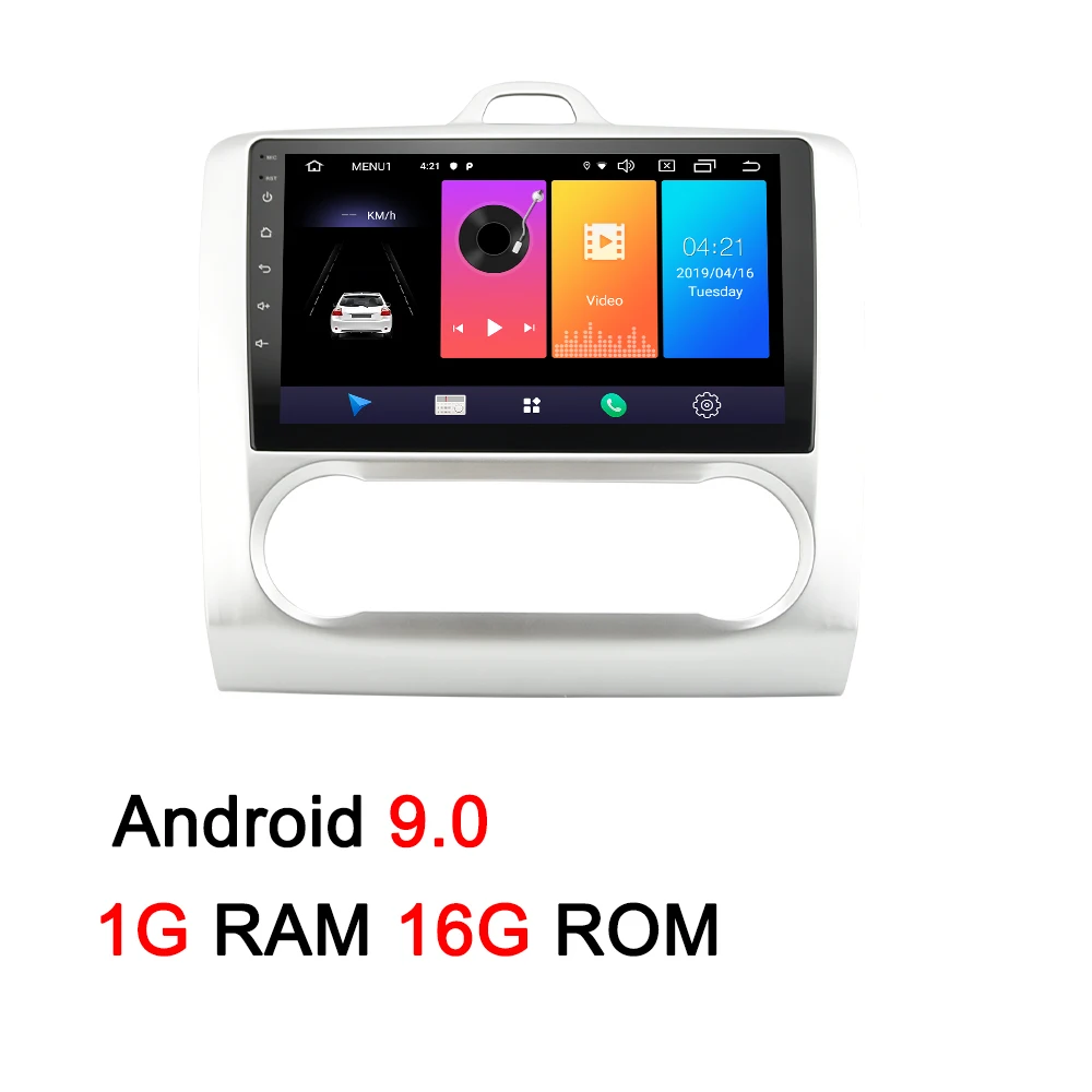 9inch Android 9.0 Navivox 2 Din Android 8,1/9,0 Автомобильный мультимедийный gps навигатор для Ford Focus 2 3 2004-2011 Exi MT с WiFi Автомобильный DVD Радио стерео - Цвет: 9inch Android 9.0