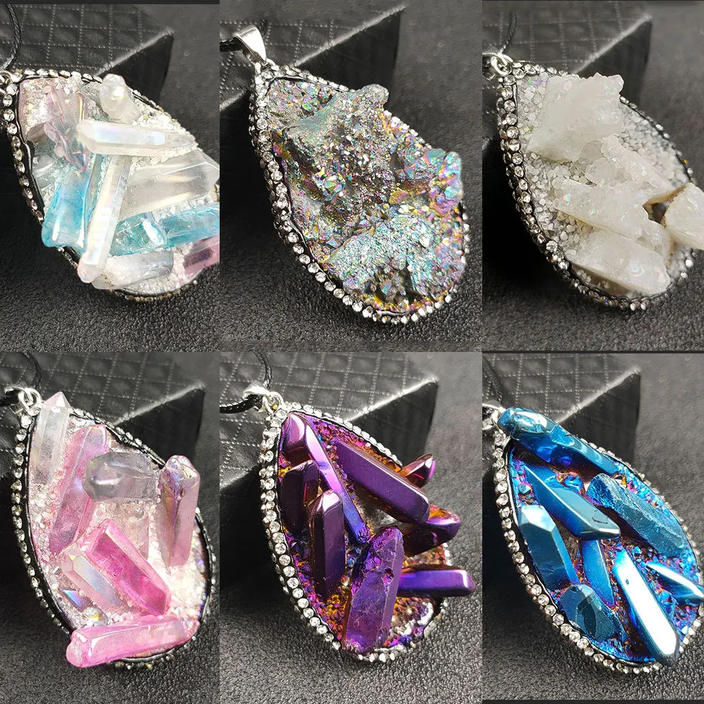 Природной руды подвески для женщин мужчин ювелирные изделия цепочка с подвеской