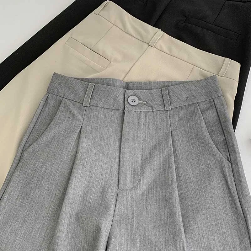 

Too value high waist thin A-line wide leg slim Bermuda Suit Shorts women's quarter and quarter casual pants summer