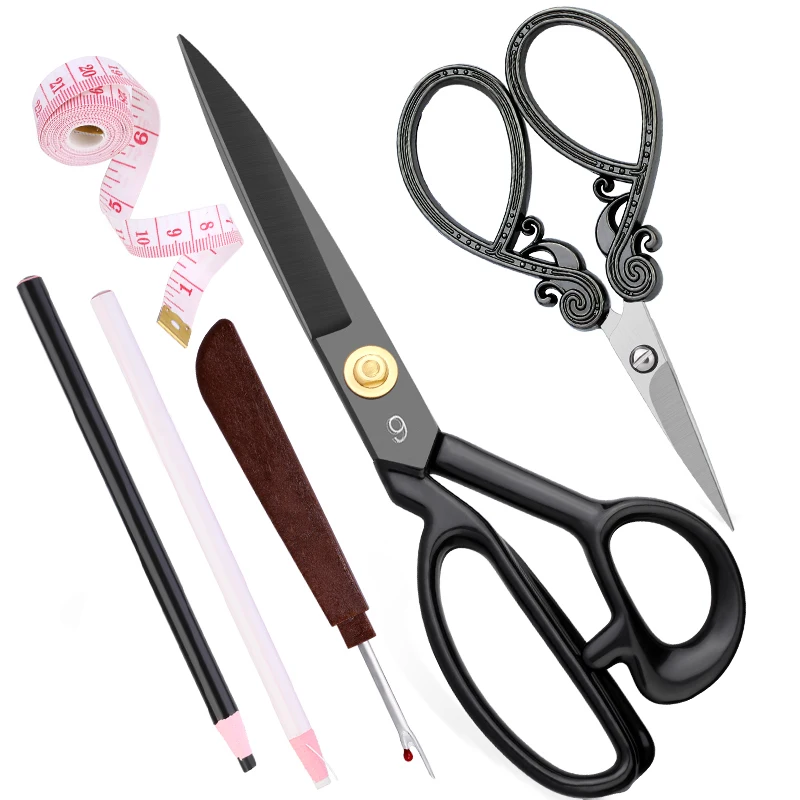 LMDZ-Kit de tijera de costura con desgarrador de costura, bolígrafo de hilo encerado, cinta métrica, herramientas de costura, juego de accesorios para trabajo doméstico hecho a mano