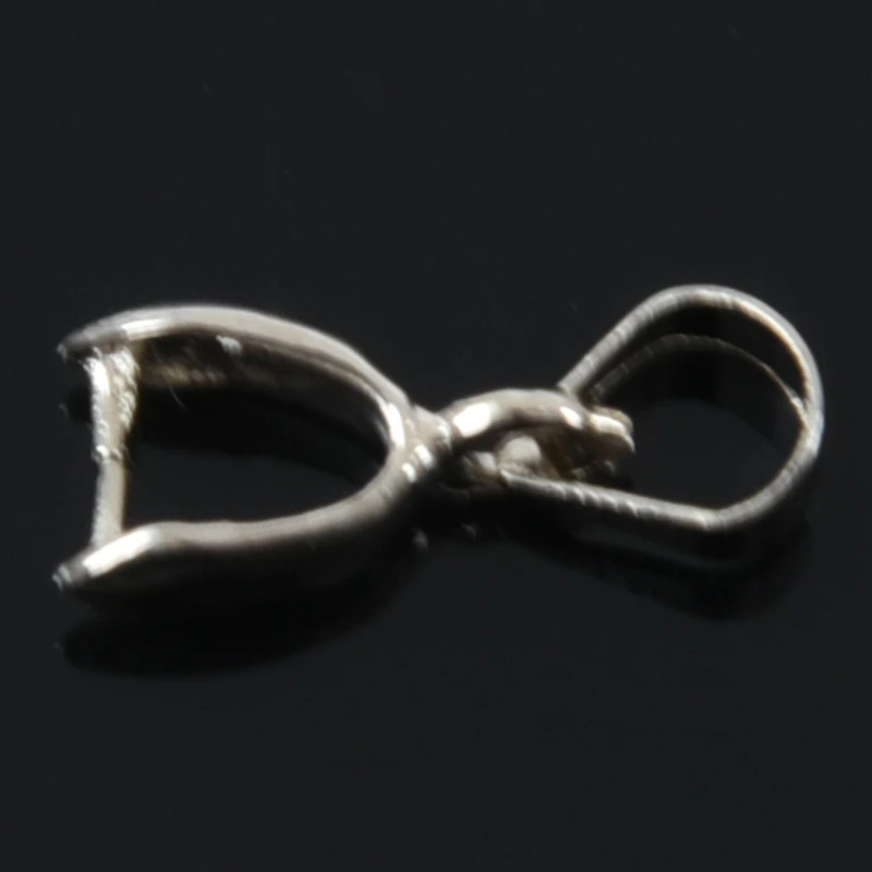 

50 pcs Findings Bail Connector Bale Pinch Clasp Pendants(Silver)