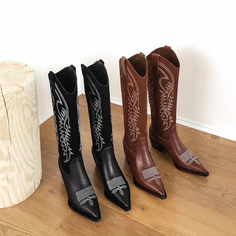 Ботинки krazing pot длинные из натуральной кожи без застежки на высоком каблуке с