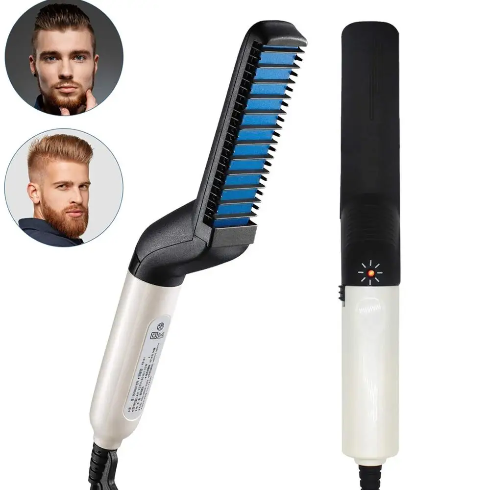 Multifunctional Hair Comb Brush Beard Hair Straightener Electric Heat Beard Straightening Comb Quick Hair Styler For Men beard straightener multifunctional hair comb brush hair straighten straightening comb hair curler quick hair style for men