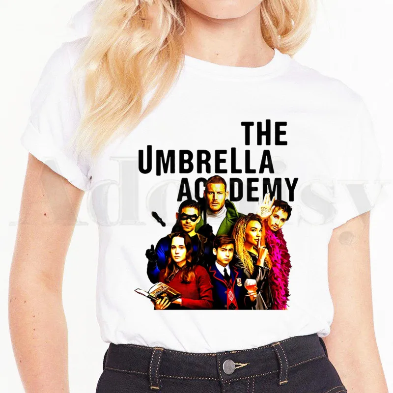 

Женская футболка с коротким рукавом, Повседневная Винтажная Футболка с принтом зонтика в стиле Харадзюку ча-Диего