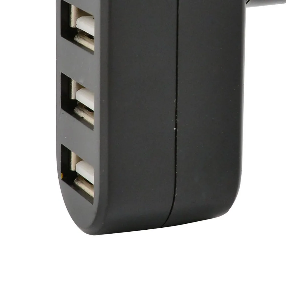 

Compact Size High Speed USB2.0 HUb Black Mini USB 3 Port Rotate Splitter Adapter Hub for PC Laptop Expansion