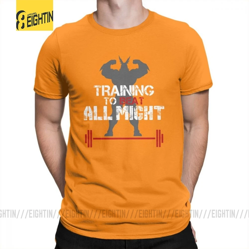 My Hero Academy тренировочный To Beat All Might мужские футболки плюс классические футболки из очищенного хлопка классические футболки с коротким рукавом Новинка - Цвет: Оранжевый