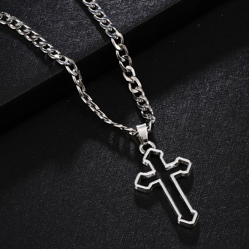 

Lucky Cross Crystal Pendant Chain Necklaces Zirconia Statement Necklace Women Necklaces Jewelry for Mom Gifts for Women