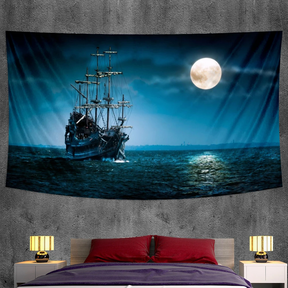 Психоделическая сцена Лунная планета домашнее Искусство Декор Гобелен Мандала