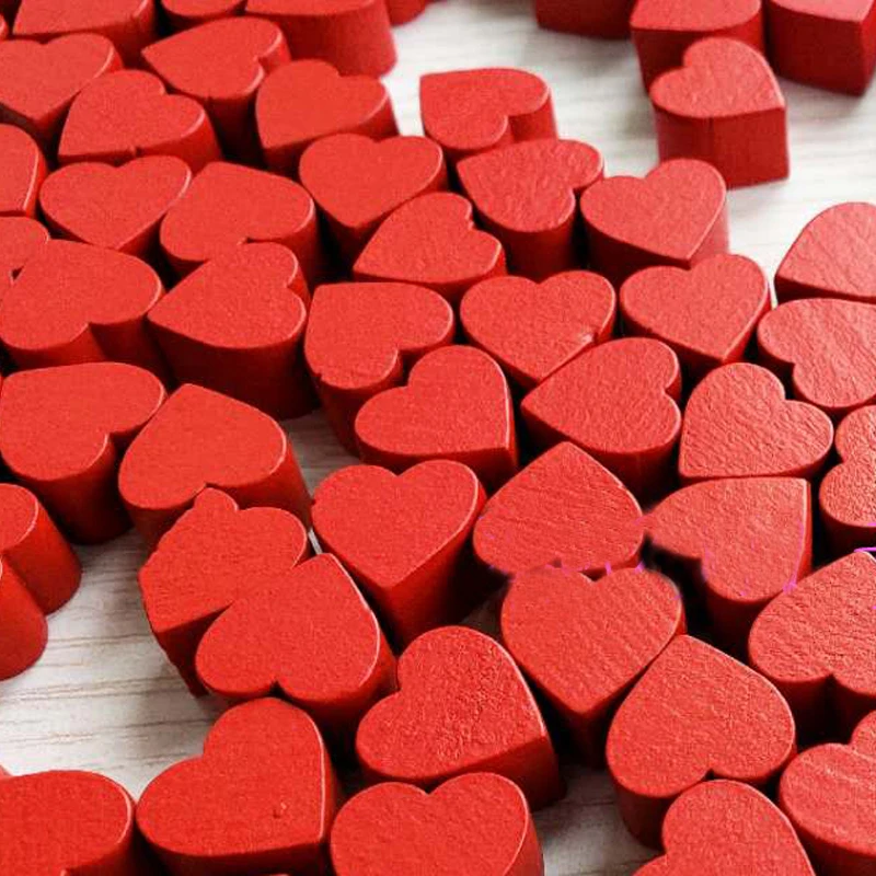 20 шт. 15 мм * 10 Красное сердце Форма Pawn деревянная шахматная фигура игровые фишки