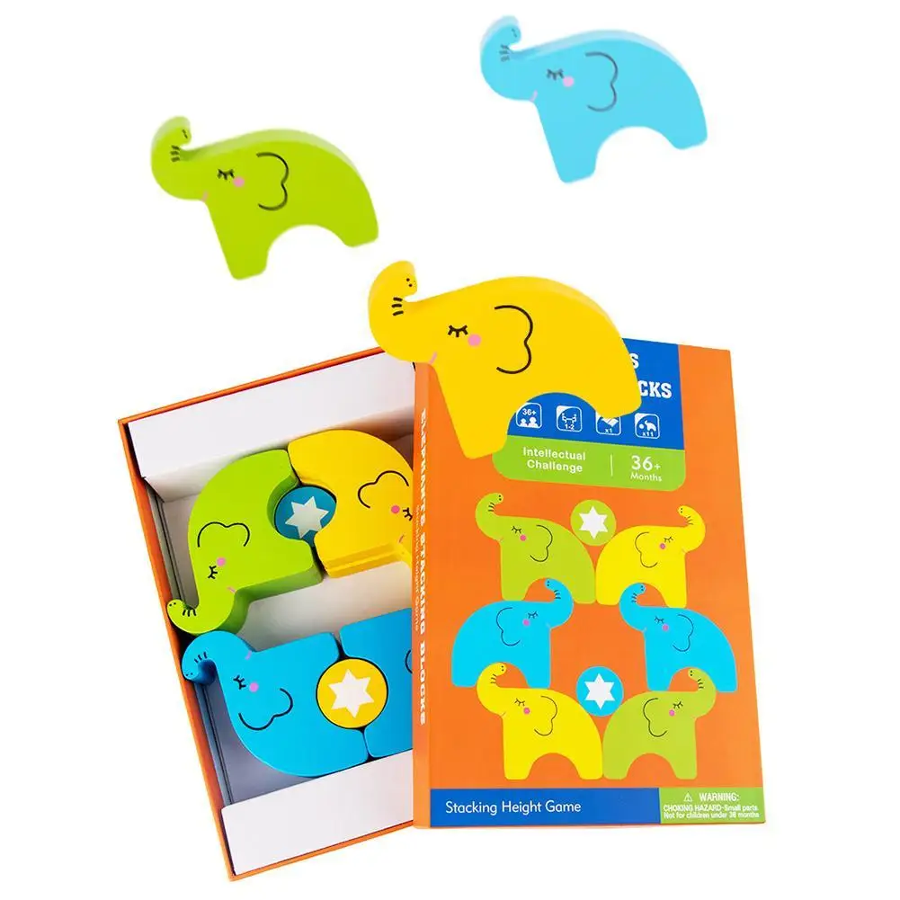 

Blocks Kids Elephant Building Blocks Balance Stacking Game Early Educational Puzzle Toy Developing intelligence Hobbies 2021