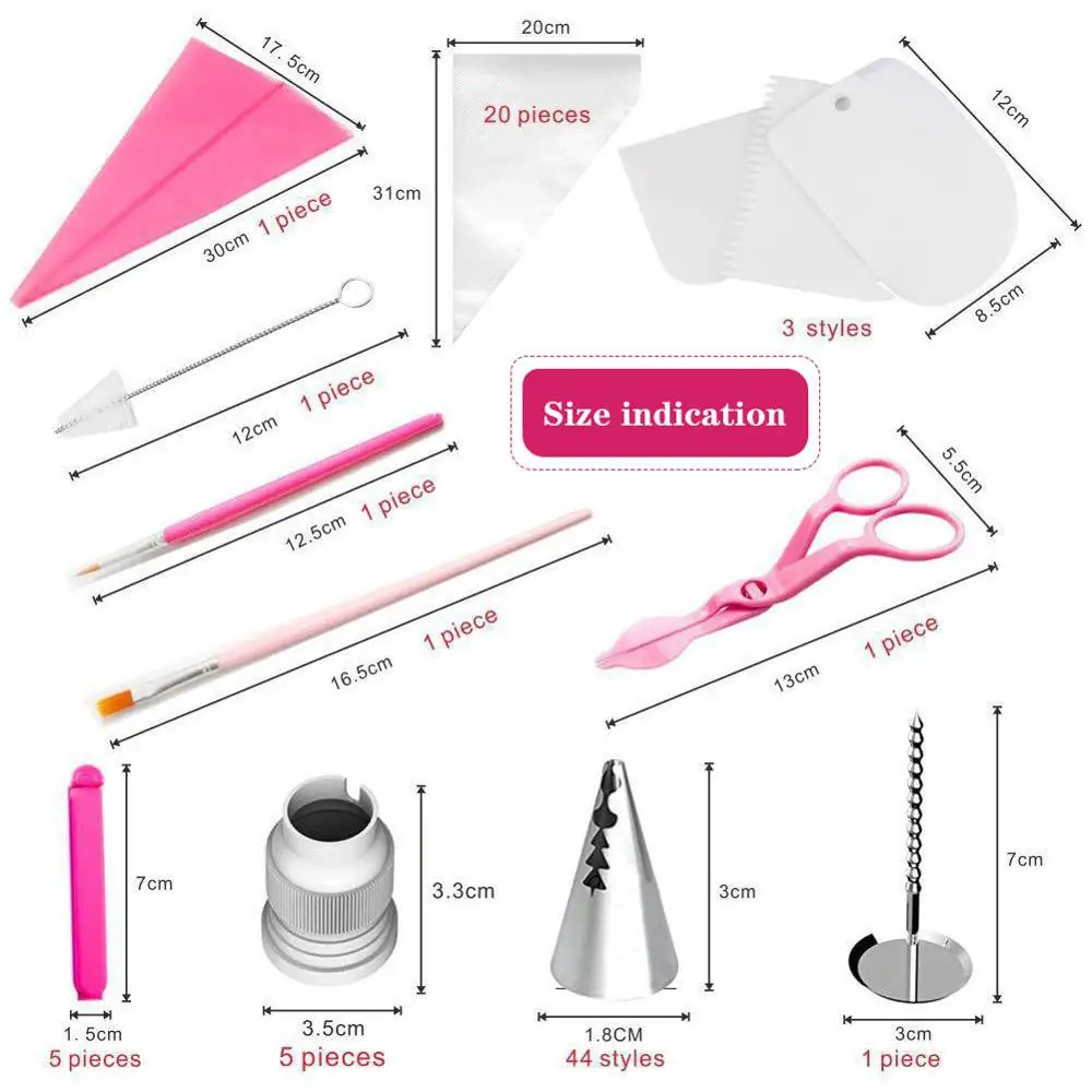 

83Pcs/Set Pastry Nozzles Icing Piping Tips Bag Converter Confectionery Stainless Cream Cake Decorating Set DIY Kitchen Tools