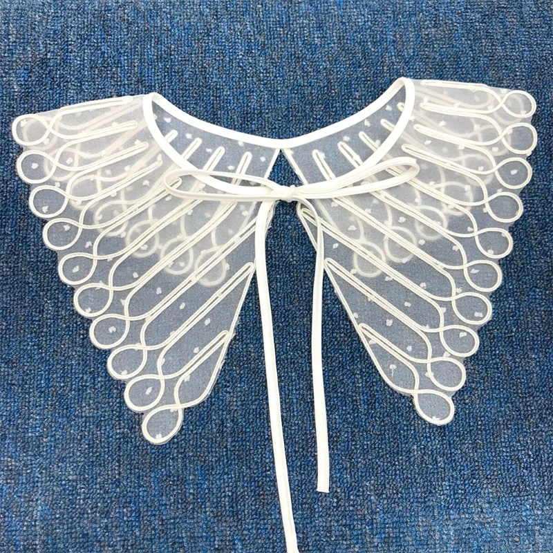 Женское платье накладной воротник шаль вышивка цветочное кружево половинная