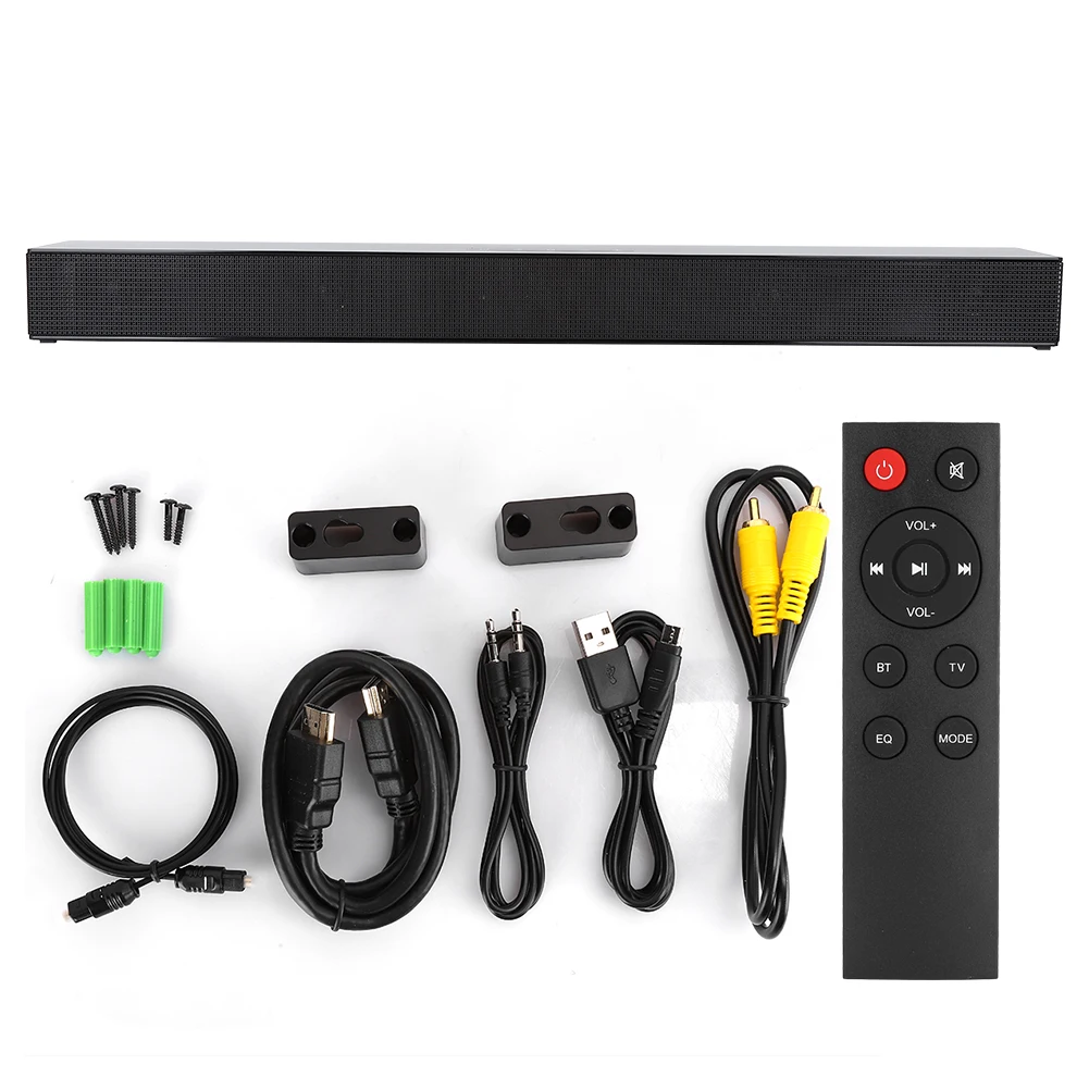 

40W High-Power Fiber HDMI-compatible Soundbar Bluetooth Speaker Coaxial Strip Wall Mount TV Stereo (Remote Control with Battery)