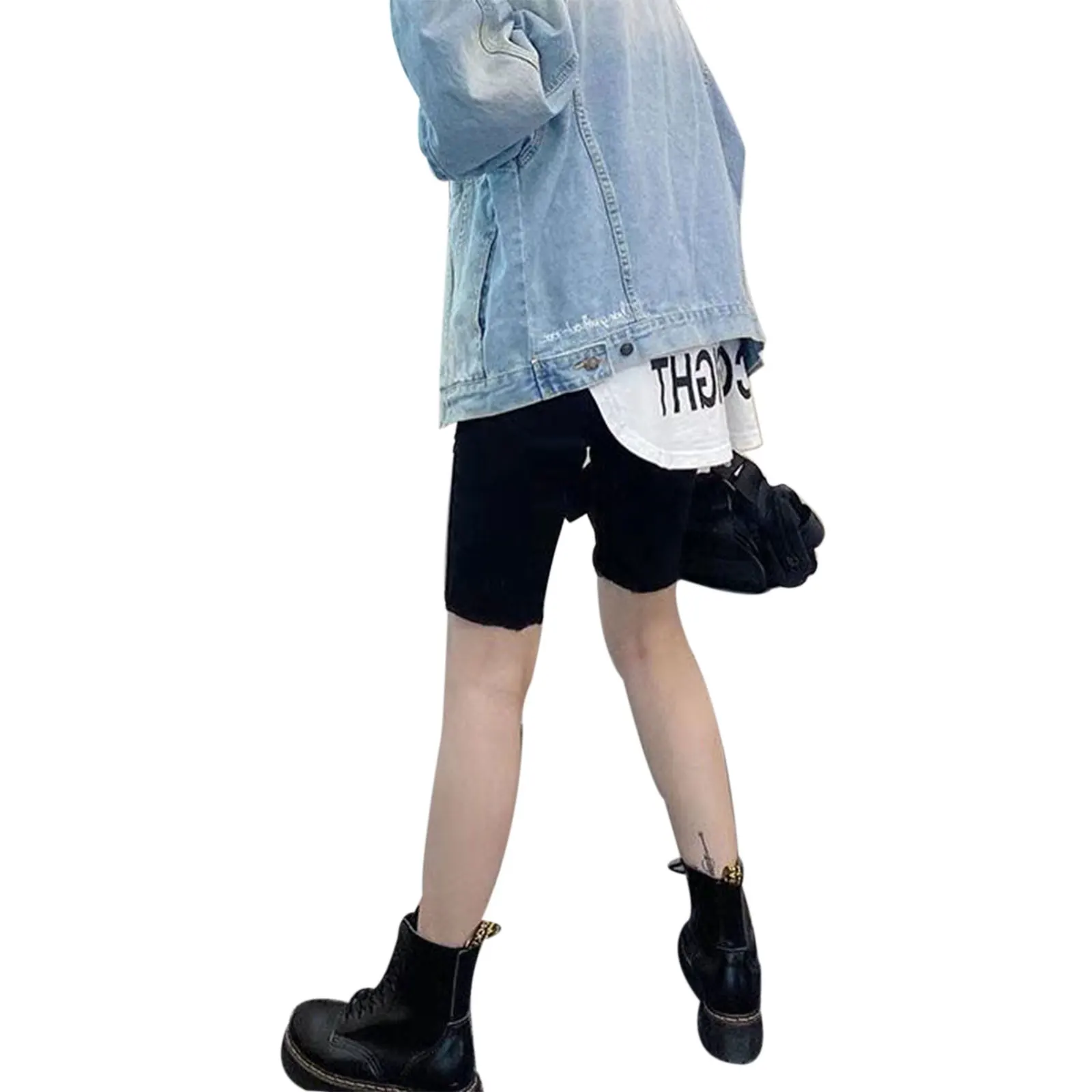 

Streetwear Girls Fashion Casual Shirts Hoodies Extender Underskirts Adjustable Layering Fake Tops Lower Sweep Loose Mini Skirt