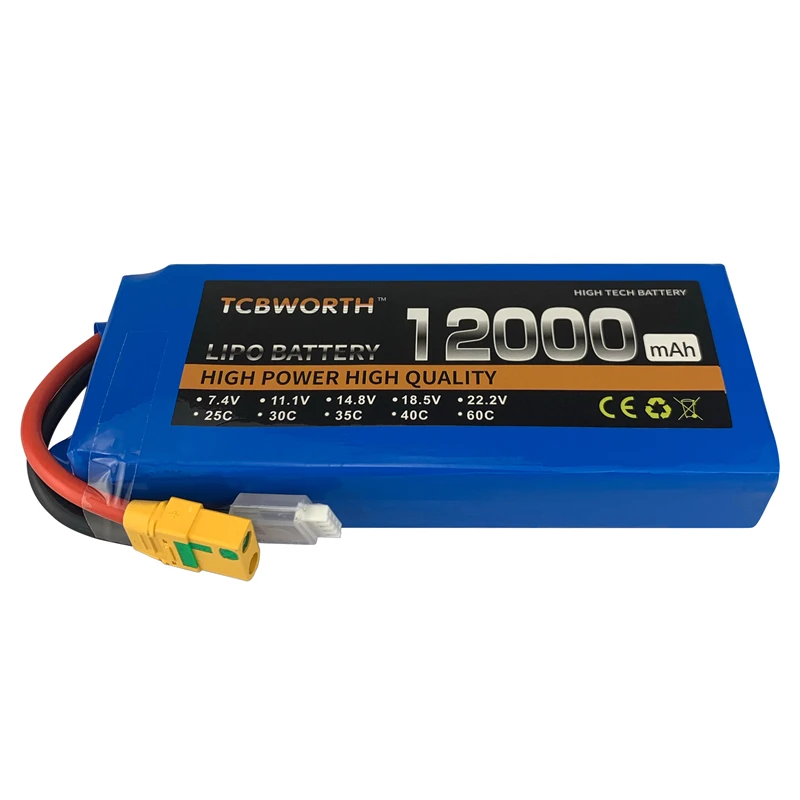 4S RC LiPo батарея 14 8 V 12000mAh 25C 35C радиоуправляемый самолет Квадрокоптер вертолет