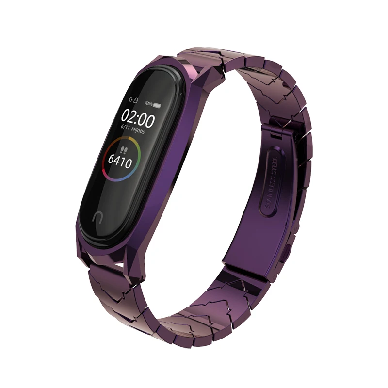 Mi jobs mi band 4 ремешок V стиль металлический браслет для Xiaomi mi ремешок 4 ремешок correa нержавеющая сталь mi Band 3 ремешок, умный Браслет