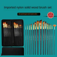 15 pcs nylon hair hairy cloth gouache brush acrylic oil brush brush set watercolor bag portable multifunctional art supplies