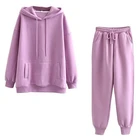 Толстовка Женская зимняя на флисе, с капюшоном и длинными штанами