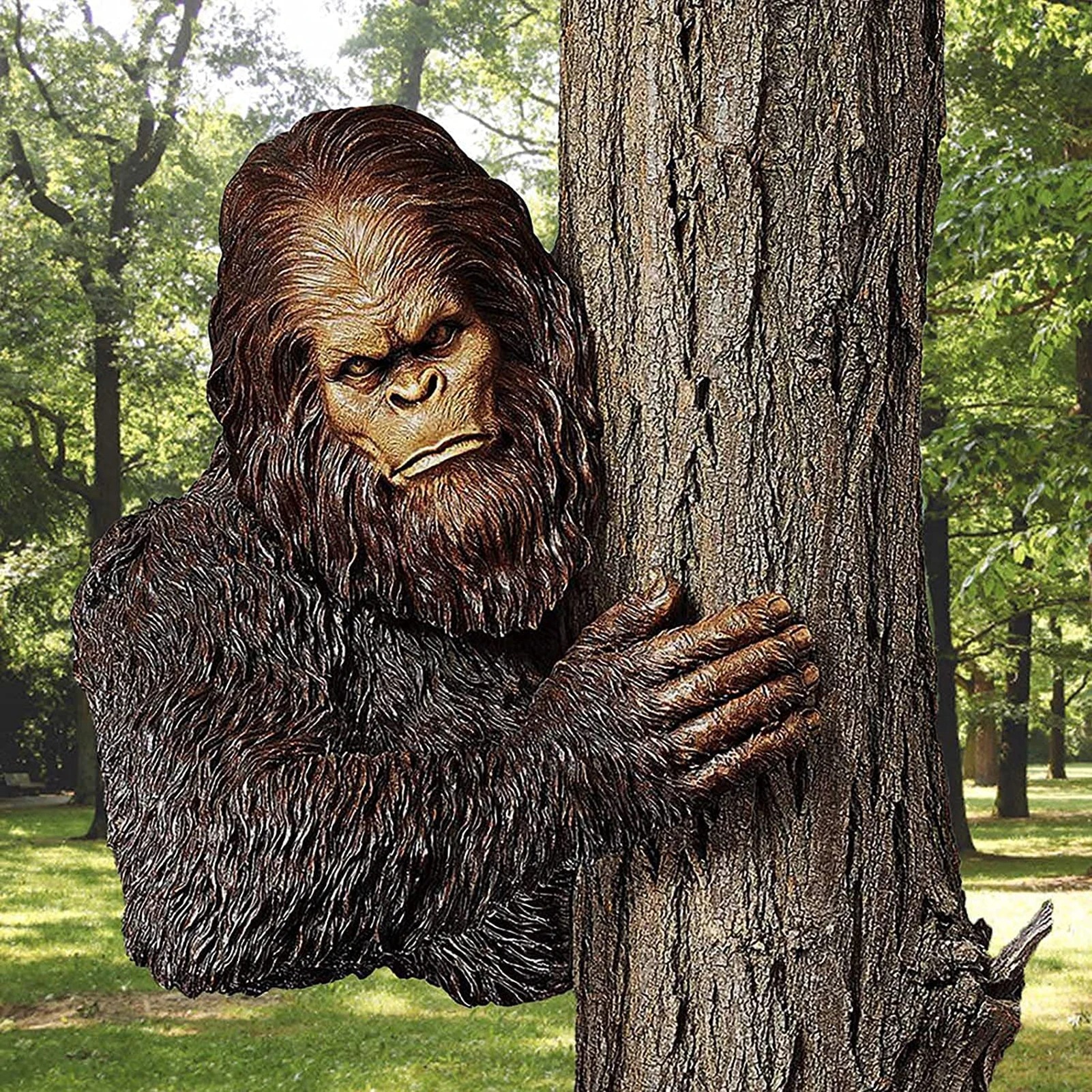 Bigfoot The Bashful Yeti статуя дерева Бигфут Hugger 3D из смолы причудливый мультяшный