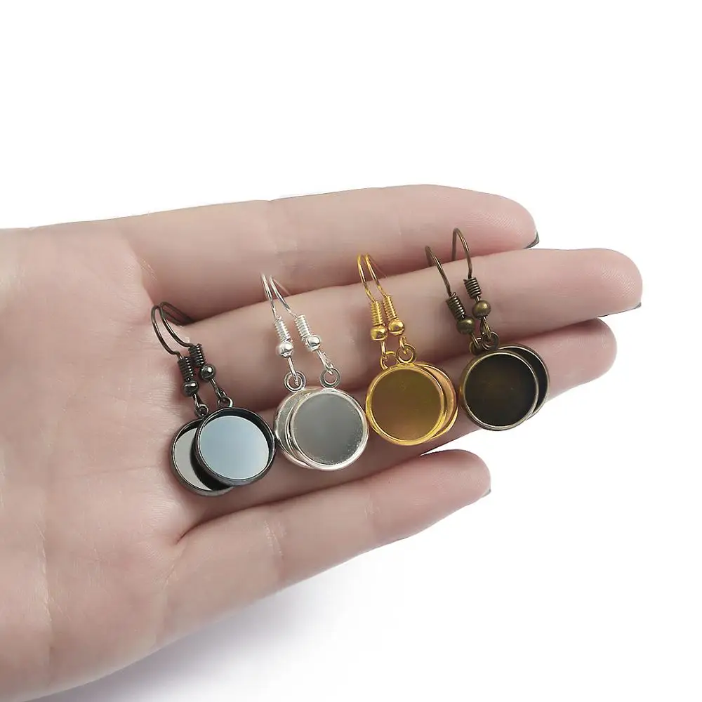 Набор круглых подвесок для Кабошон серьга с застежкой-крючком основа ушей 10-25 мм