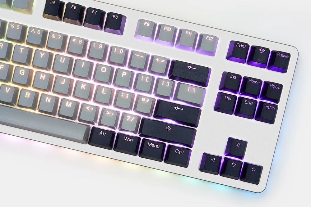 Taihao pbt двойные колпачки для ключей для самостоятельной сборки игровой механической клавиатуры колпачки с подсветкой oem профиль светильник серый темно-синий бежевый