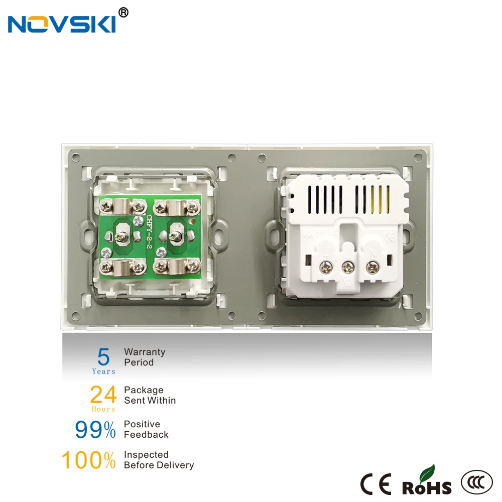 NOVSKI USB 2100mA настенная розетка с двойным CATV разъемом для передачи данных ТВ