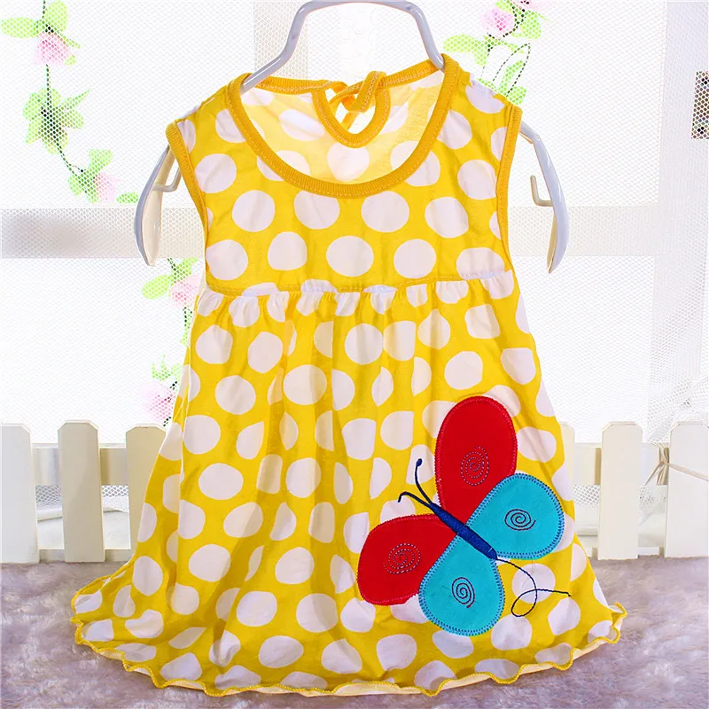 Распродажа платья для девочек с мультяшным рисунком летнее хлопковое детское