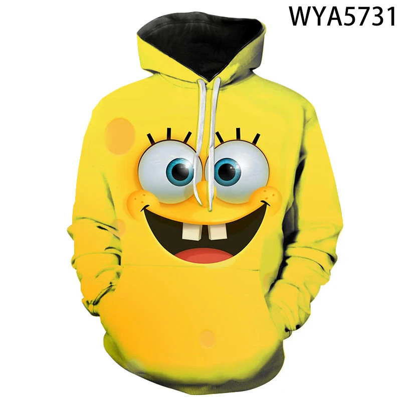 

Spring and Autumn New Fun Kids Sponge Cartoon Character Printed 3D Men/Children Hooded Sweatshirt Couple Jacket