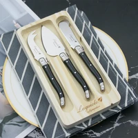 3pcs laguiole cheese knife set butter spreaders cheese knives scraper slicer cutter red rainbow cutlery bar supply 5 915 9cm