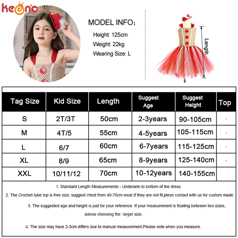 

Girls Miss Gingerbread Man Costume Festive Kids Xmas Christmas Book Week Fancy Tutu Dress Outfit Children Tulle Party Dress