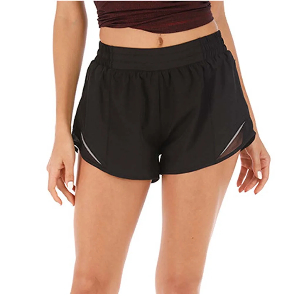 Новые шорты для бега Женщины Йога тренировки дышащая сетка шнурок с подкладкой 2