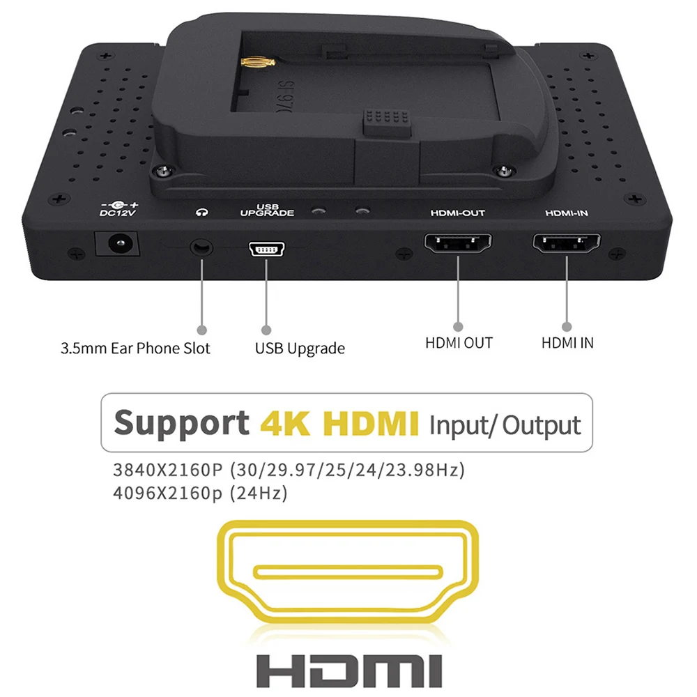 Накамерный монитор Feelworld F570 5 7 дюйма IPS Full HD 1920x1080 4K HDMI с аккумулятором NP750 и