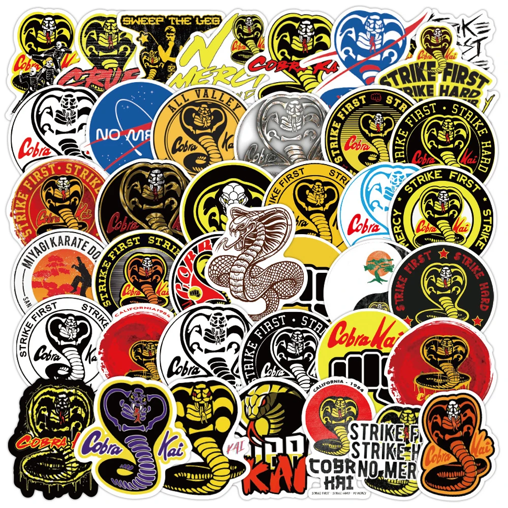 103050pcs classic tv show cobra kai graffiti stickers diy snowboard laptop luggage guitar car funny decals sticker kids toys free global shipping
