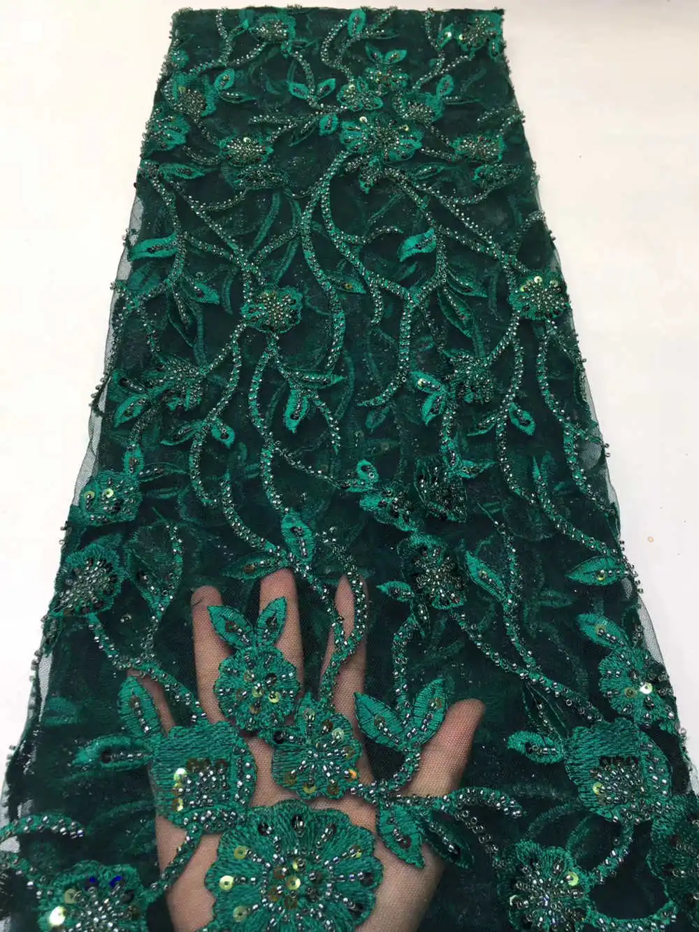 Африканская кружевная ткань высокого качества кружевная aso ebi сетчатая ткань вышитая полностью бисером нигерийский Швейцарский кружевной ткани 5 ярдов RG405