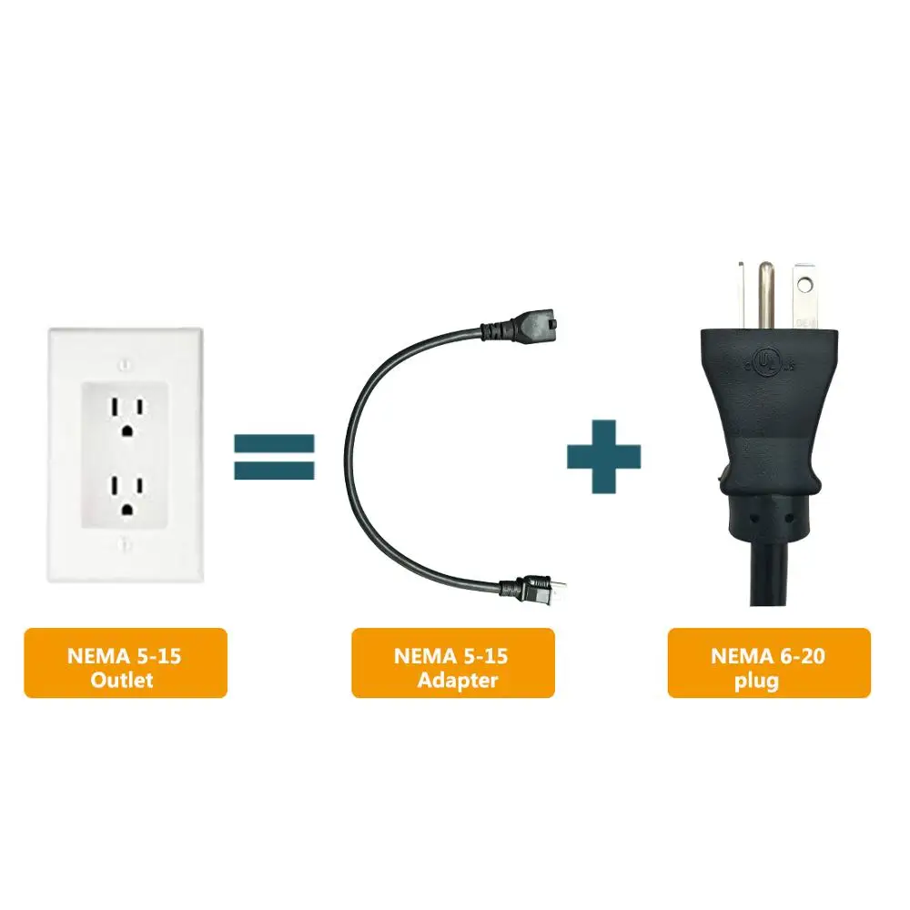 YKS-ESNES 1 8 фута 12 AWG 15 Ампер до 20 ампер адаптер Шнур для NEMA 5-15P к 6-20R кабель 0 55 М/черный |