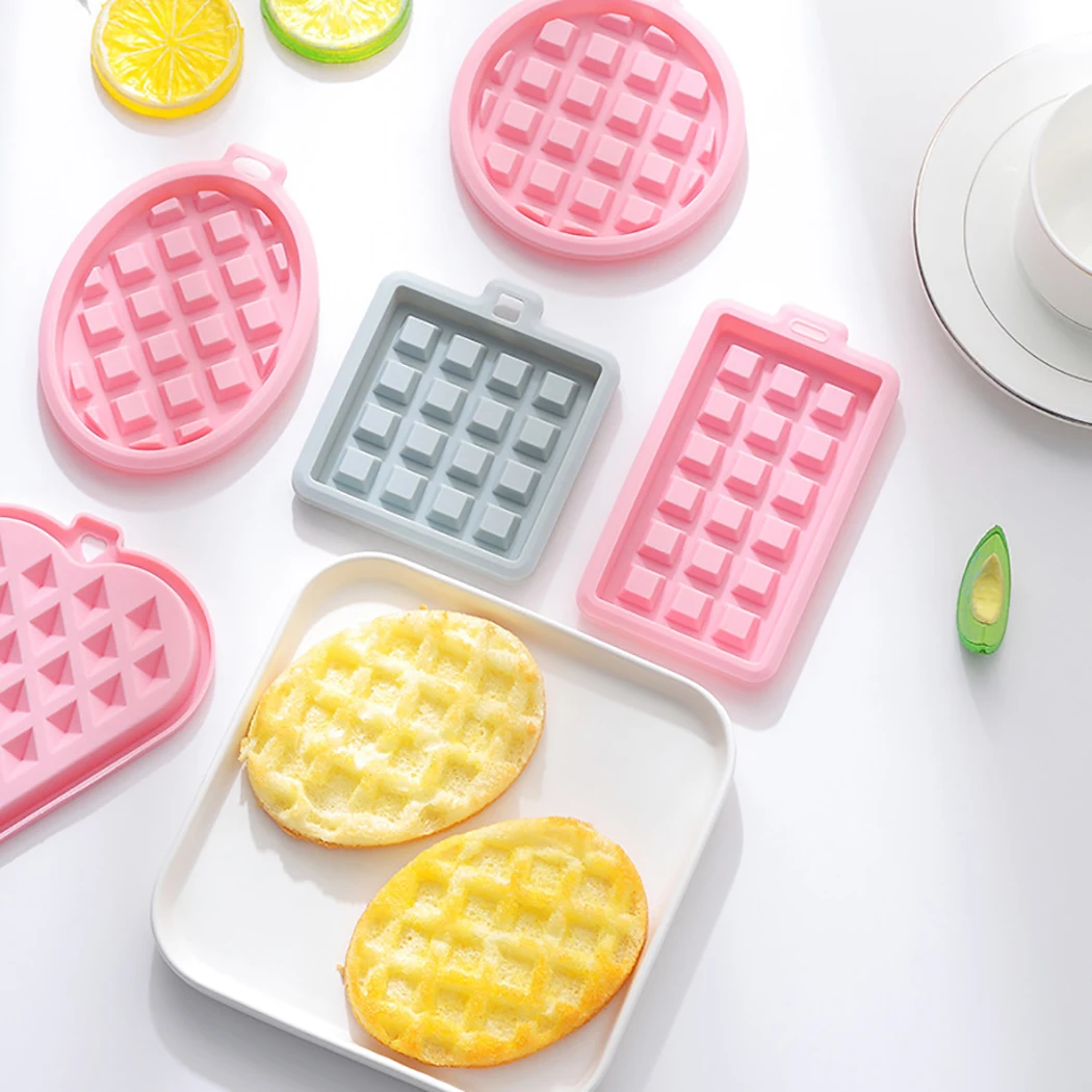 

1pc Hot Selling Silicone Waffle Mold Fashion Creative DIY Soft Non-Stick Silicone Cake Mold Waffle Baking Mold Bakeware 2 Colors